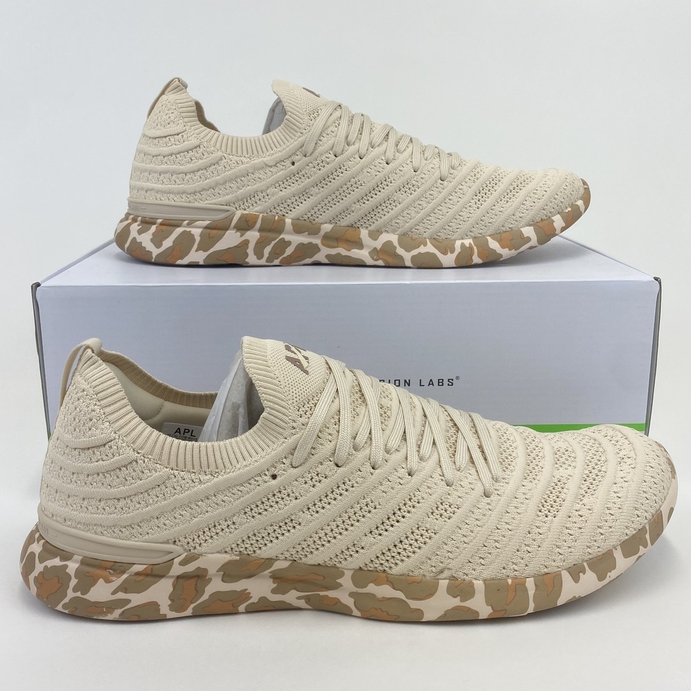 APL Techloom Wave Shoes Mens Size 13 Knit Running Sneakers Camo Leopard‎